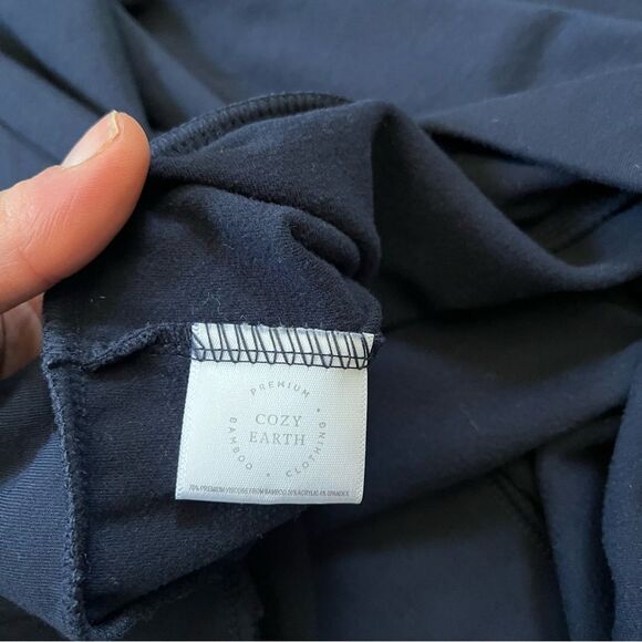 Cozy Earth Women's Ultra-Soft Bamboo Pullover Crew - Navy Large - Picture 5 of 11